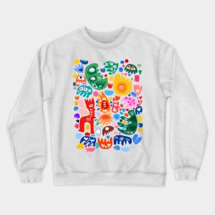 Joyful Summer Abstract Pattern Crewneck Sweatshirt